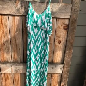 Tart Collection, Green/White Maxi Dress, large